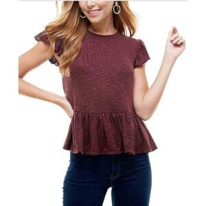 Gypsies & Moondust Juniors' Peplum-Hem Top